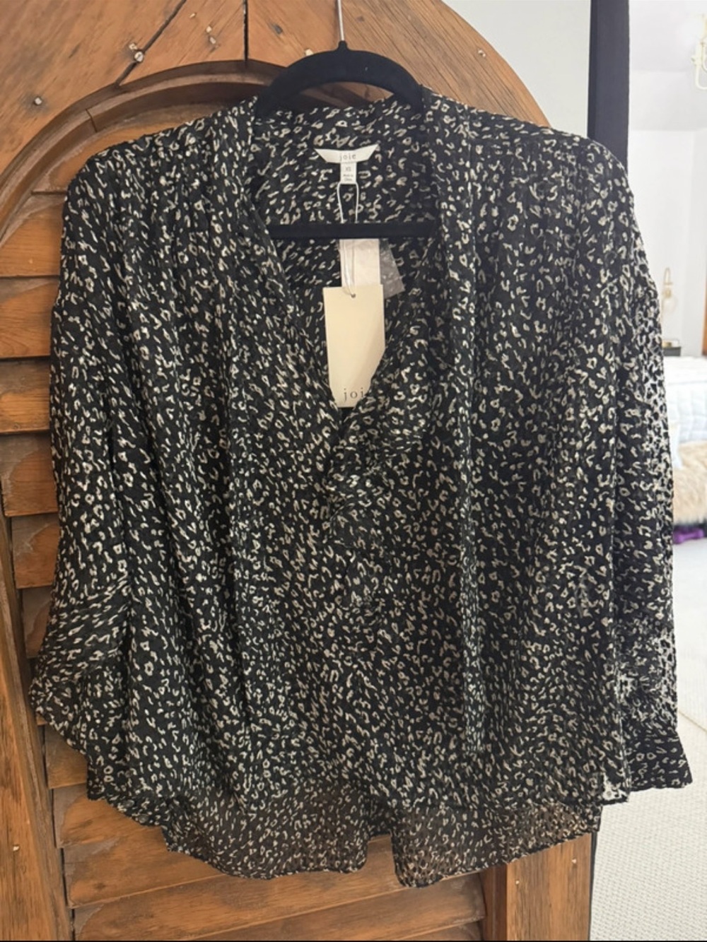 Joie Caviar V-Neck Blouse